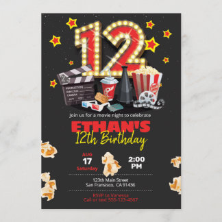 Filmnacht, Theater - Einladung zum 12. Geburtstag