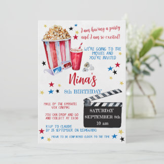 Filmnacht zum Geburtstag Einladung, Kino Einladung