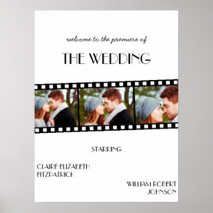 Filmplakat Filmstreifen Hochzeit Willkommensschild Poster