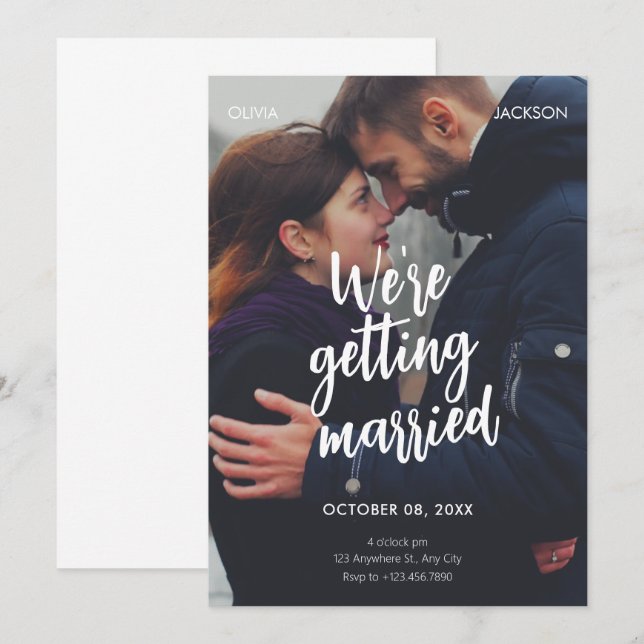 Filmplakat Foto Hochzeit Einladung (Vorne/Hinten)