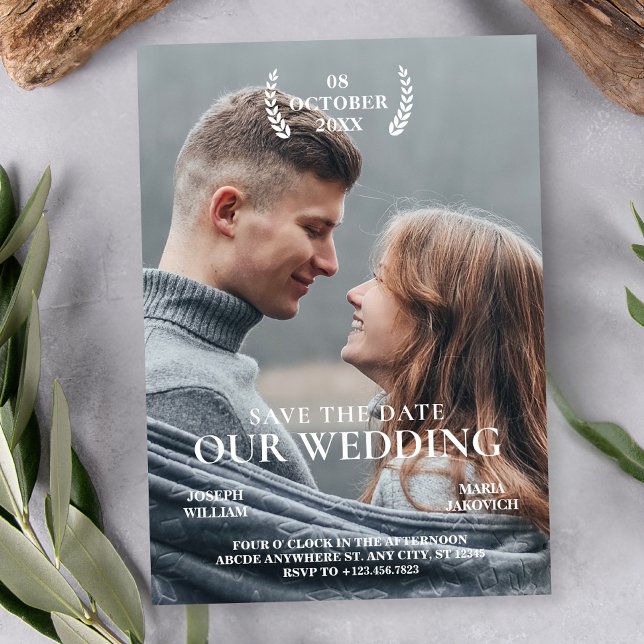 Filmplakat Hochzeit Foto Moderner Minimalist Save The Date (Von Creator hochgeladen)