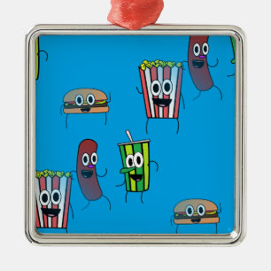 Filmpopcorn Silbernes Ornament