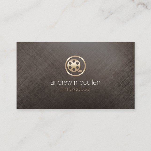 Filmproduzent Filmrolle Icon gebürstetes Gold-Meta Visitenkarte (Vorderseite)