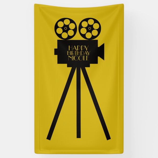 Filmprojektor Hollywood Happy Birthday Banner (Vertikal)