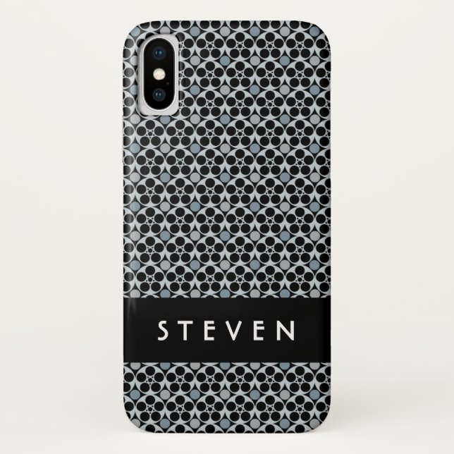 Filmregal | Modernes Grafisches Schwarz/Grau Case-Mate iPhone Hülle (Rückseite)