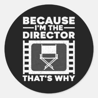Filmregisseur für Filmproduzent Runder Aufkleber