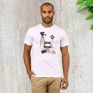 Filmregisseursessel und Vintage-Filmkamera-Set T-Shirt