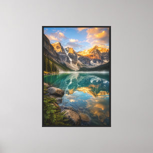 Filmreifes Lake Louise Kanada Goldener Sonnenaufga Leinwanddruck