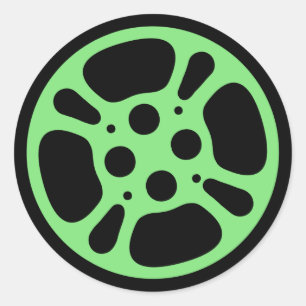 Filmrolle / Filmaufkleber für Filmrollen (grün) Runder Aufkleber