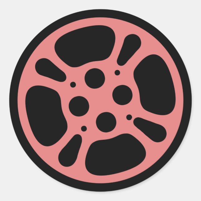 Filmrolle / Filmaufkleber (Rosa) Runder Aufkleber (Vorderseite)