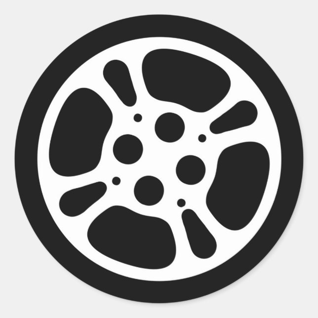 Filmrolle / Filmaufkleber rund um Filmrolle Runder Aufkleber (Vorderseite)