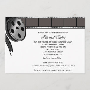 Filmrolle in Schwarz-Weiß-Party Einladung
