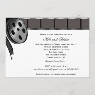 Filmrolle in Schwarz-Weiß-Party Einladung