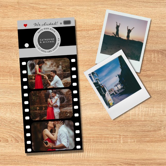 Filmrolle Reel Couple Foto Black Save The Date (Von Creator hochgeladen)
