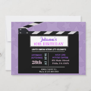 FILMS CLAPBOARD Invitation de fête d'anniversaire