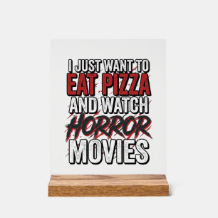 Films d'horreur de pizza Typographie vintage Hallo
