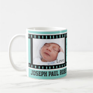 Filmspule Baby Ankündigung Statistiken Fotorahmen Kaffeetasse
