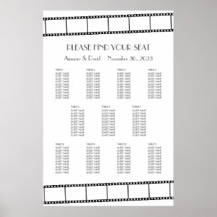 Filmstars Filmstreifen Hochzeits-Sitzordnung Poster