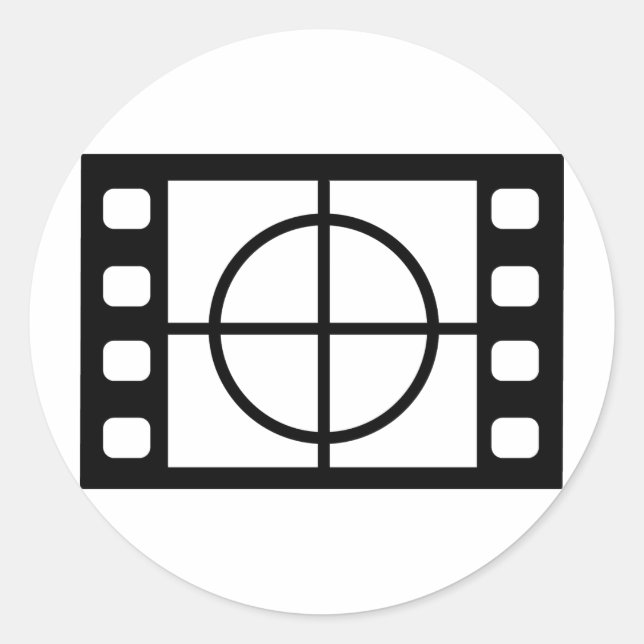 Filmstart-Symbol Runder Aufkleber (Vorderseite)