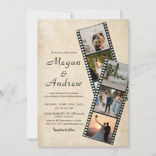 Filmstreifen-Foto-Hochzeitseinladung