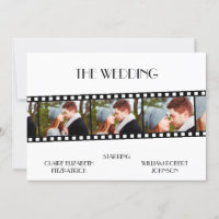 Filmstreifen Fotocollage Hochzeit Einladung