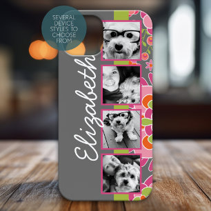 Filmstreifen FotoCollage Hot Pink Orange Blume Case-Mate iPhone Hülle