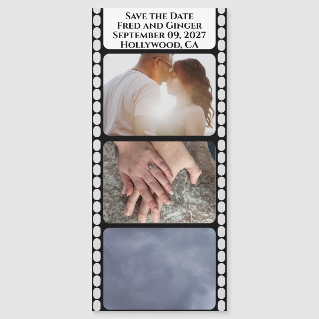 Filmstreifen Save the Date magnetisch Magnetkarte (Vorderseite)