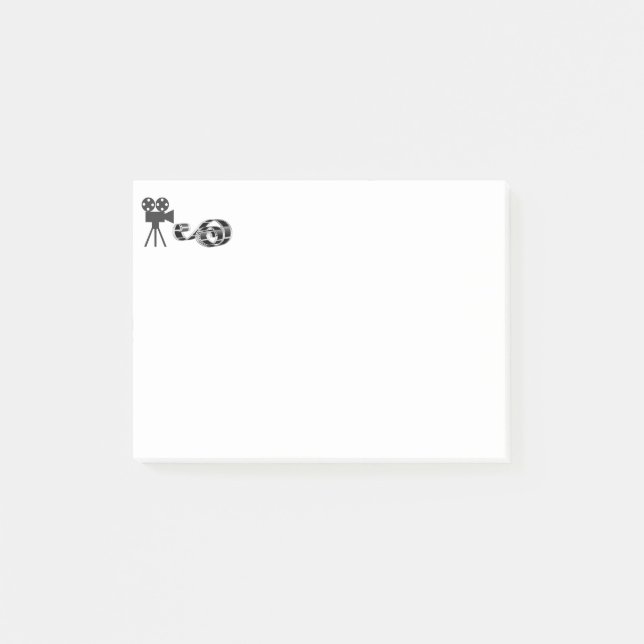 Filmstreifen und Filmkamera Post-it Klebezettel (Vorderseite)