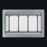 Filmstreifen-Verschluss Rechteckige Gürtelschnalle<br><div class="desc">Bist du in Film? Dann zeigen Sie es mit dem Folienstreifen-Gurtband. Ideal für diesen Film-Nuss.</div>