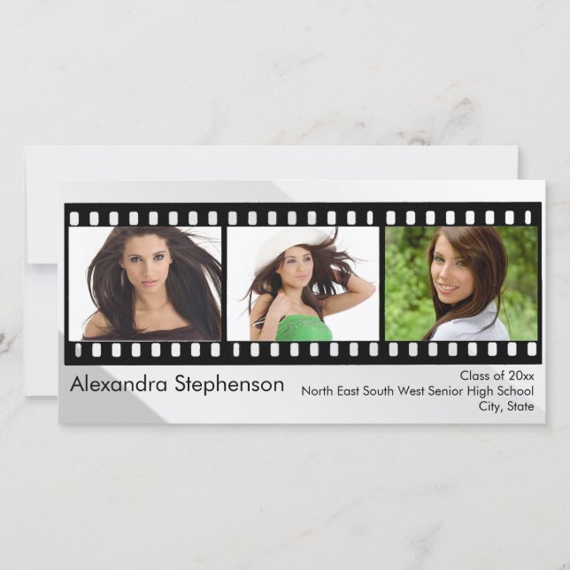 Filmstrip-Abschluss Fotokarte Ankündigung (Vorderseite)