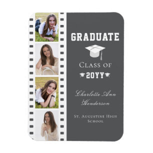 Filmstrip Vier Fotocollage Abschluss Grau Magnet