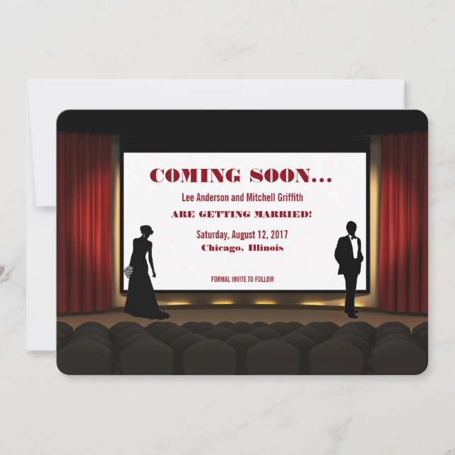 Filmtheater Save the Date Einladung (Vorderseite)