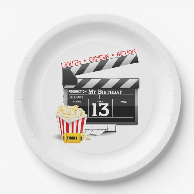 Filmthema 13. Geburtstag Pappteller (Vorderseite)