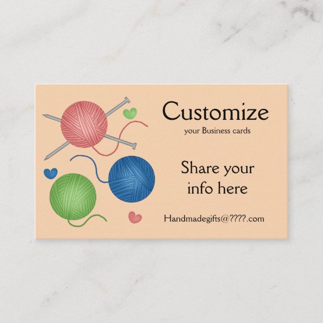 Fils/Crochet/Tricot Carte de visite (Devant)
