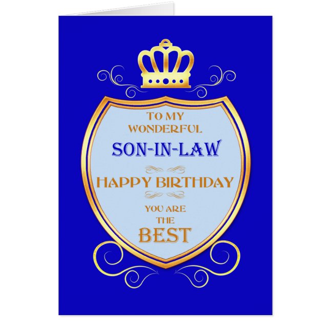 Fils en droit Anniversaire avec Bouclier (Devant)