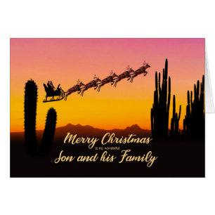 Fils et famille Noël Père Noël sur le désert