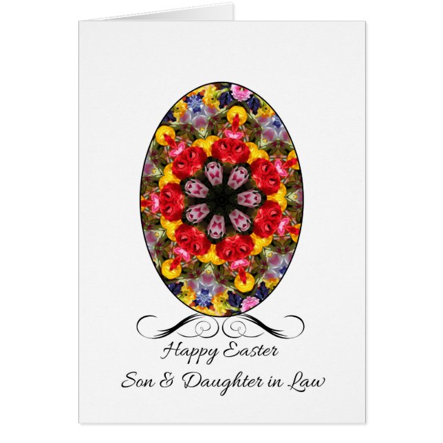 Fils et femme heureux Pâques (Devant)