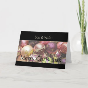 fils et femme Merry Christmas carte