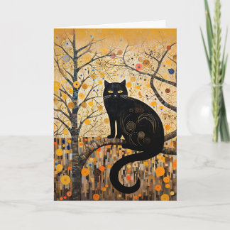 Fils et tourbillons colorés Carte Chat Noir