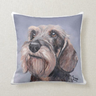 Fils Haired Dachshund Canine Coussin d'art chien