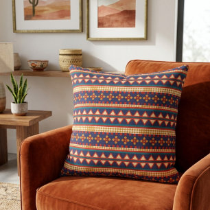 Fils Nomades Coussin de jeté à motif aztèque