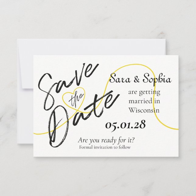 Fils simple d'or Save the Date (Devant)