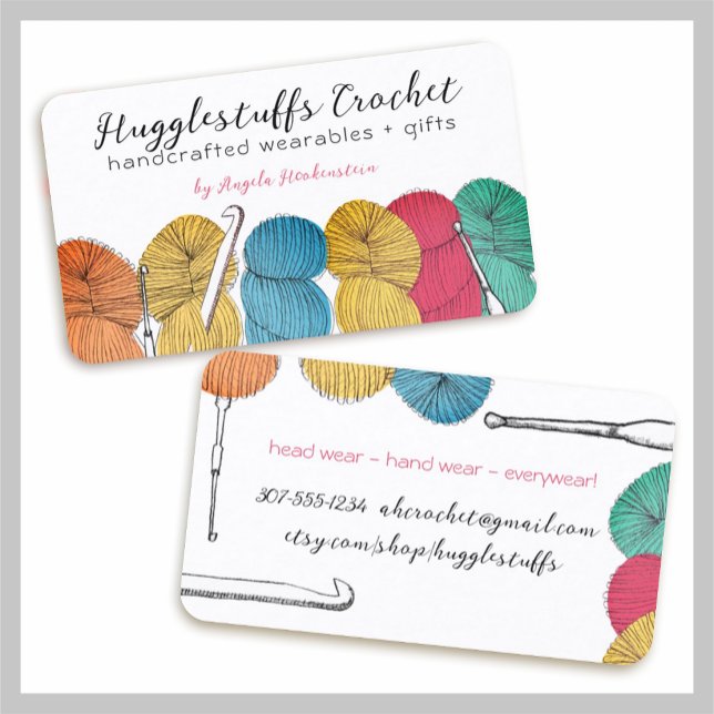 Fils tordus hank crochet crochets carte de visite (Créateur téléchargé)