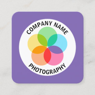 Filter-Blume - Lila #7F66B2 Quadratische Visitenkarte