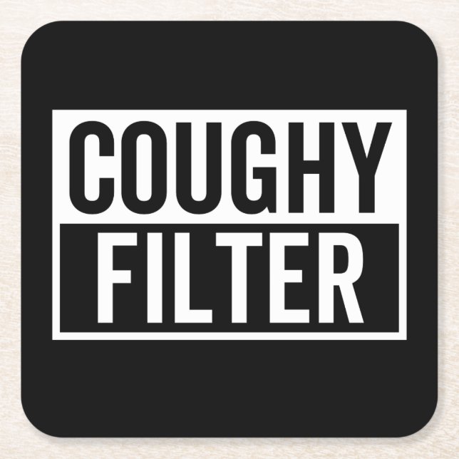 Filter Coughy Rechteckiger Pappuntersetzer (Vorderseite)