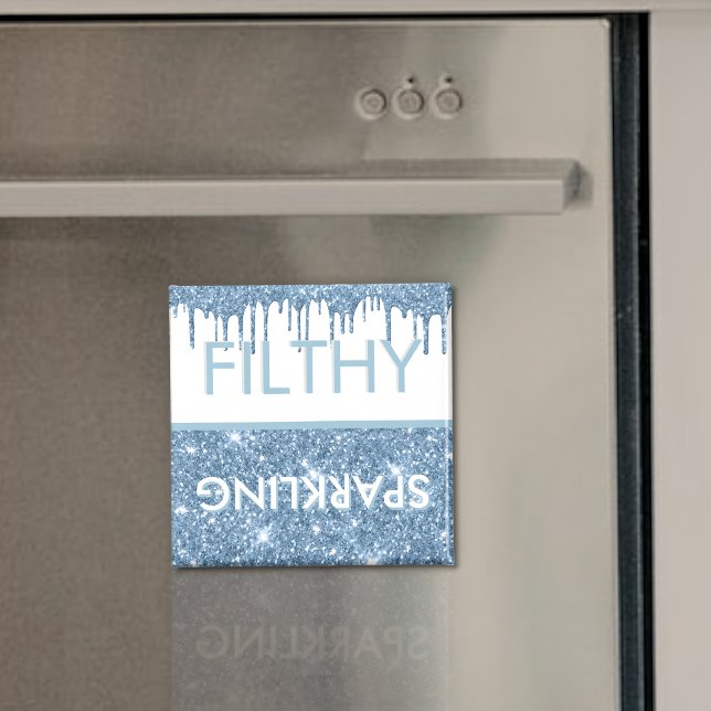 Filthy Sparkling Dripping Blue Glitter Dishwasher Magnet (Von Creator hochgeladen)