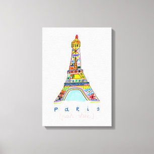 Filz-Spitze-Zeichnen von Paris Leinwanddruck