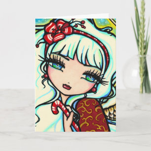 Fin d'ange de sucre de canne vers le haut de carte