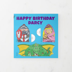 Fin D'année Trois Volets Carte de découpe médiévale d'anniversaire