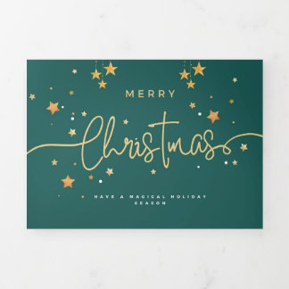Fin D'année Trois Volets Carte de jour férié Noël.